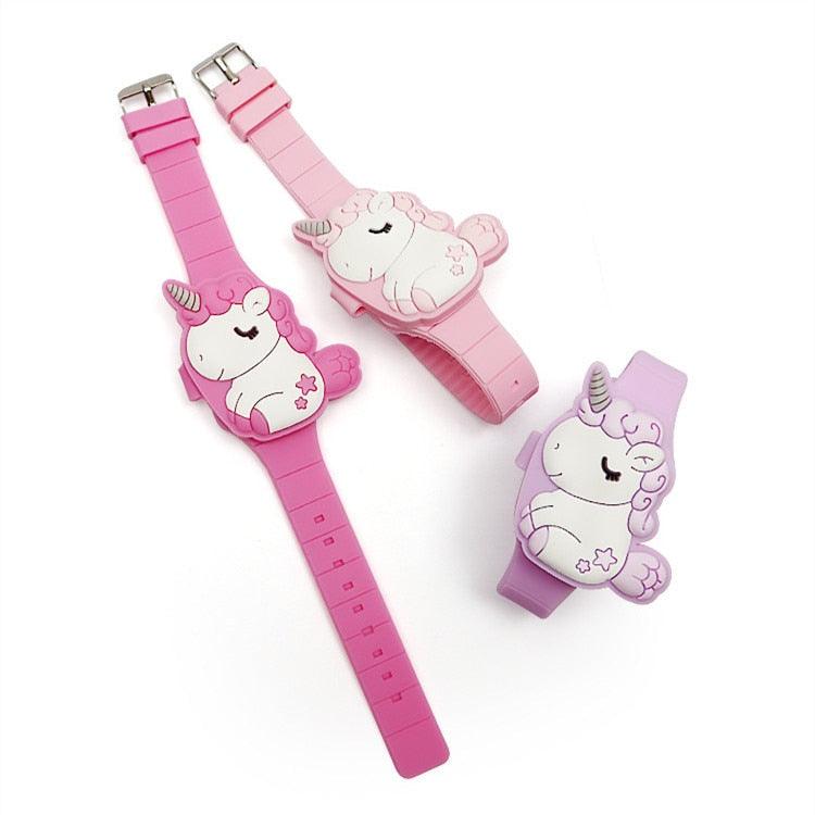Unicorn LED Kids Watch – 3D Flip-Top, Silicone Band