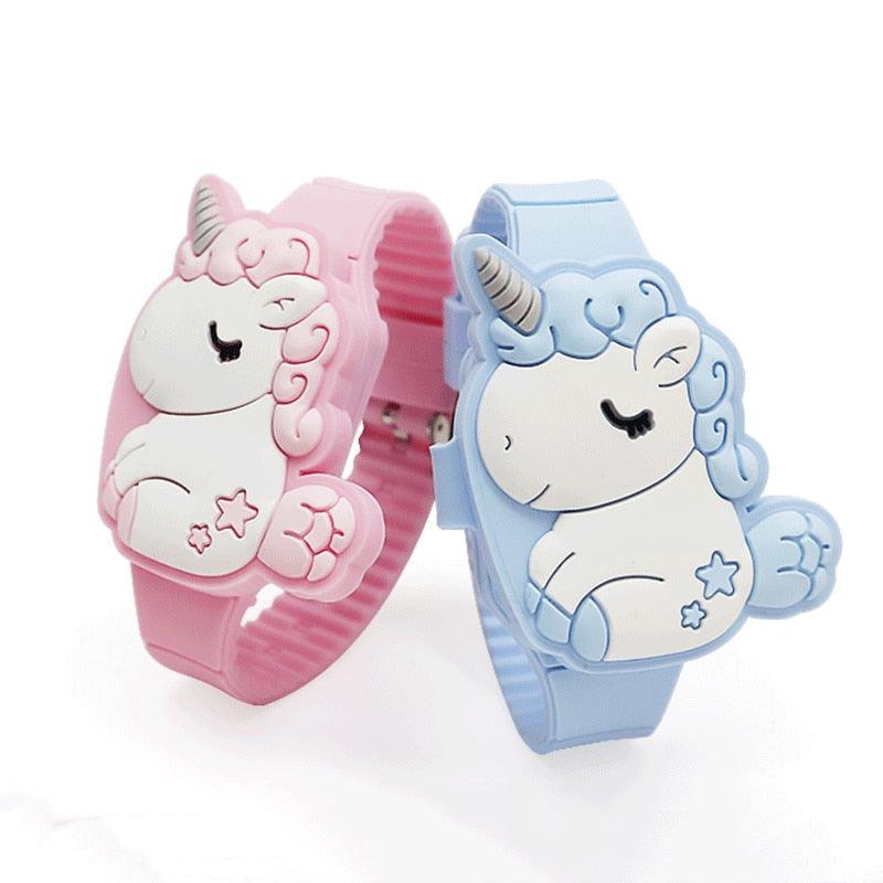 Unicorn LED Kids Watch – 3D Flip-Top, Silicone Band