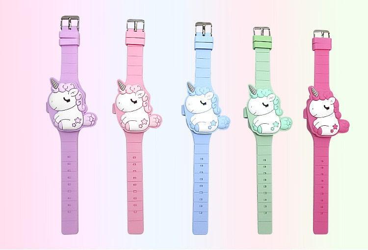 Unicorn LED Kids Watch – 3D Flip-Top, Silicone Band