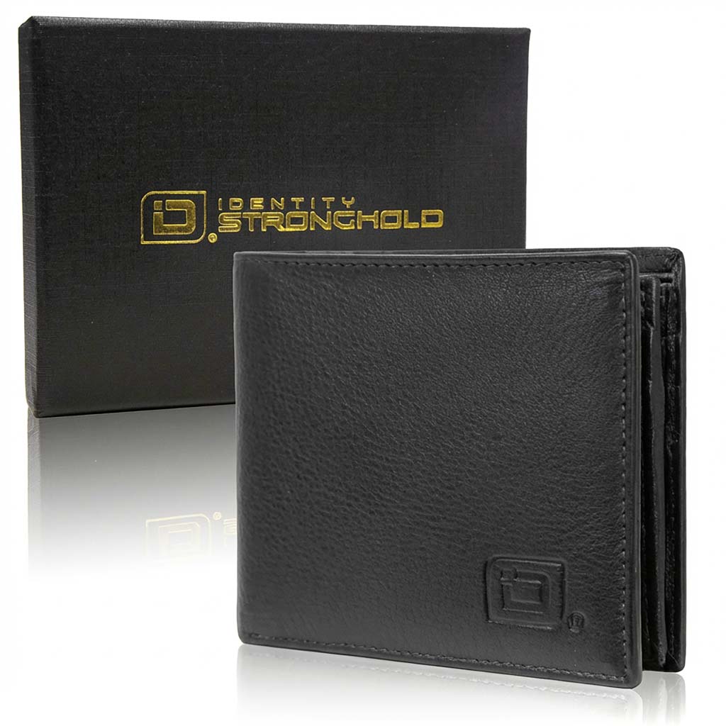 Men's RFID Bifold Wallet – 10 Slots, ID Window
