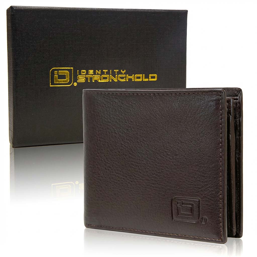 Men's RFID Bifold Wallet – 10 Slots, ID Window