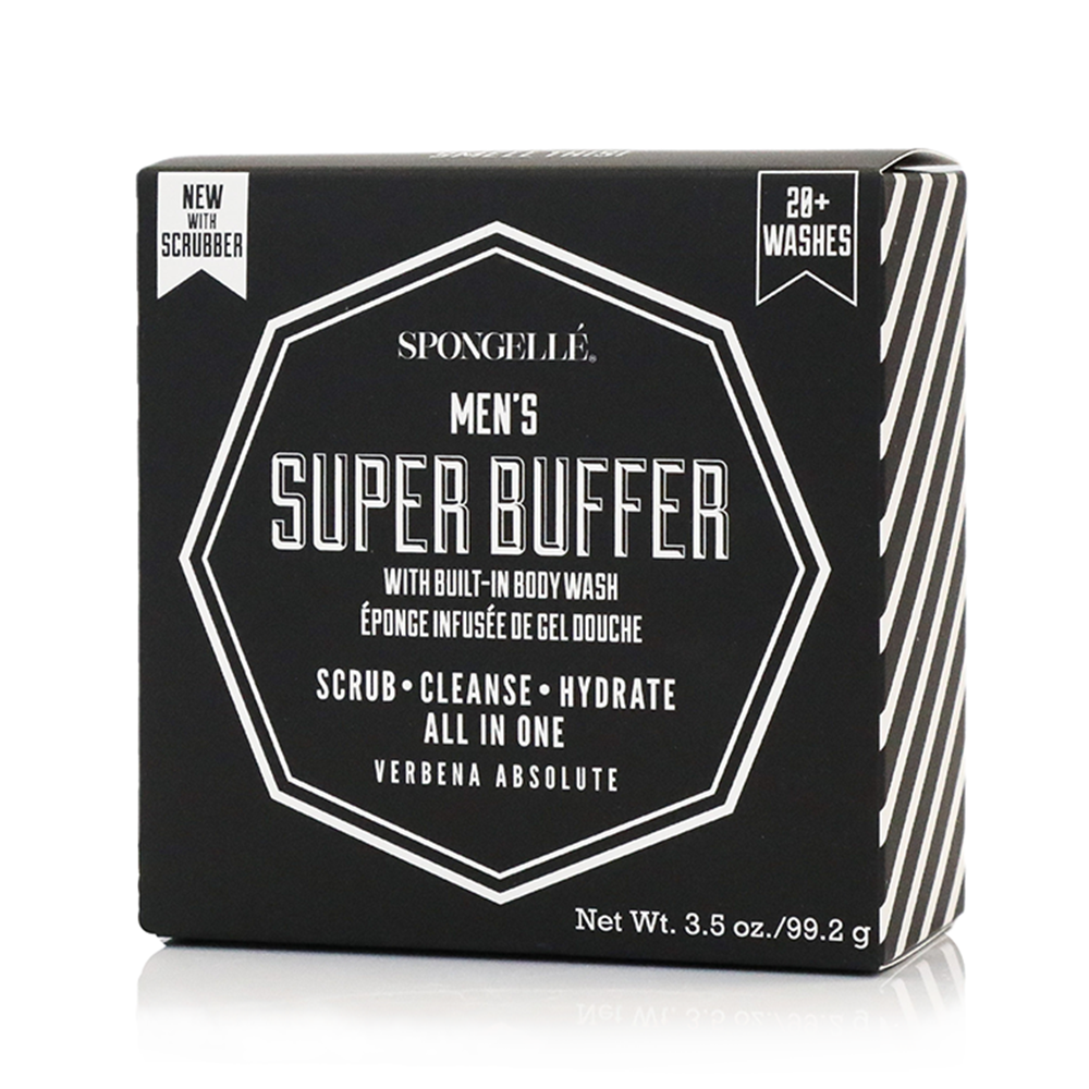 Spongellé Men's Super Buffer – Body Wash-Infused Scrubber