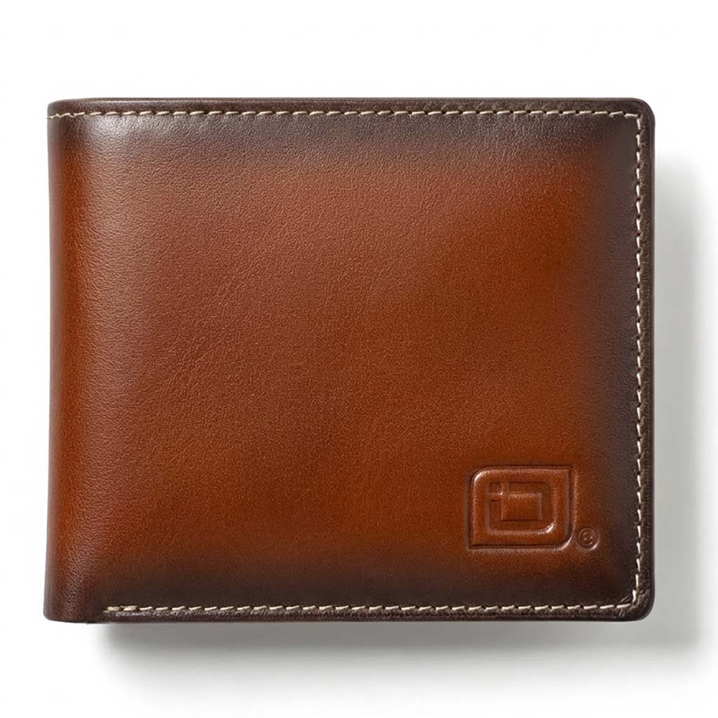 Men's RFID Bifold Wallet – 10 Slots, ID Window