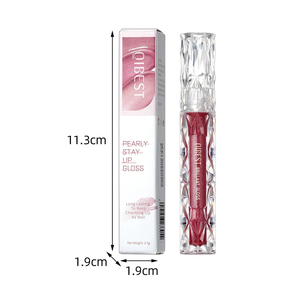 QIBEST Diamond Shimmer Lip Gloss – Waterproof, Long-Lasting