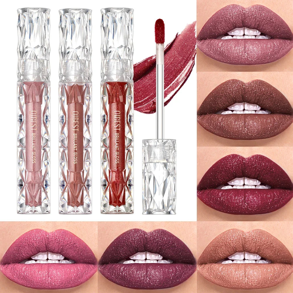 QIBEST Diamond Shimmer Lip Gloss – Waterproof, Long-Lasting