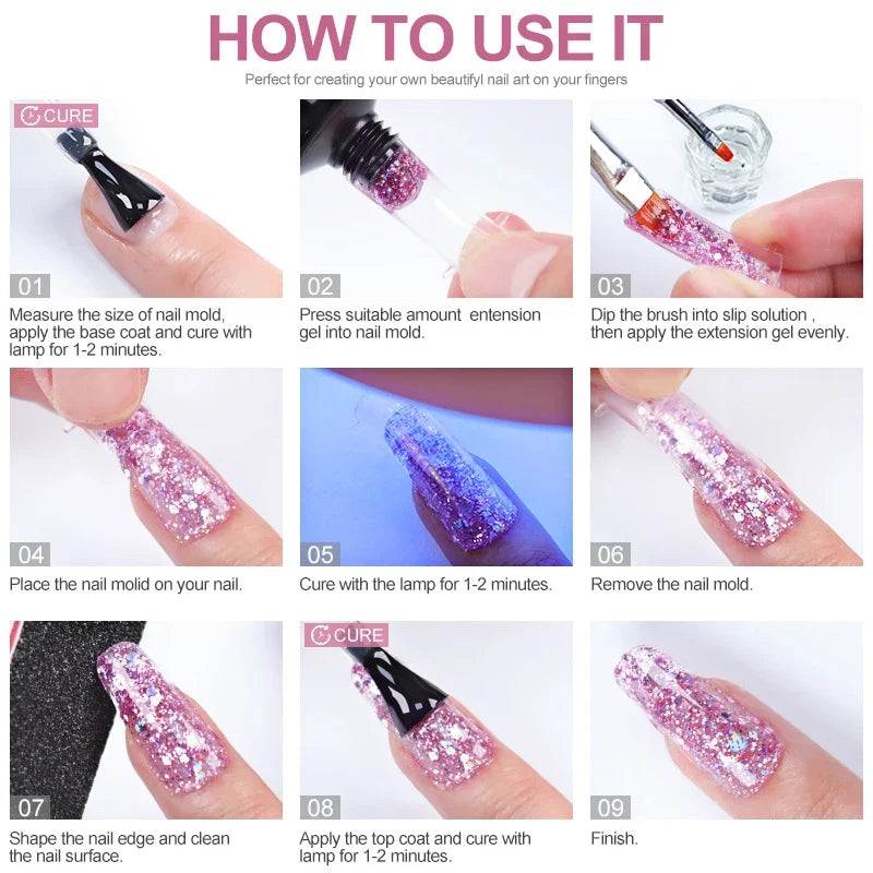 Poly Gel Nail Kit – with 6W LED Lamp, Beginner Set