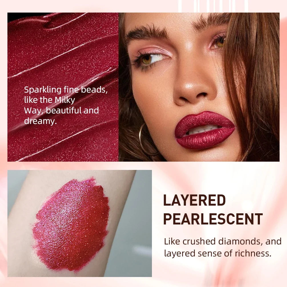 QIBEST Diamond Shimmer Lip Gloss – Waterproof, Long-Lasting