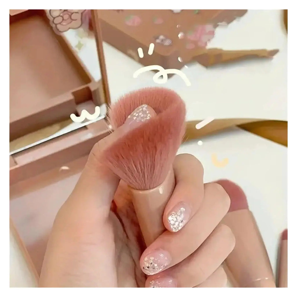 Mini Travel Makeup Brush Set – 5 Pieces, with Case & Mirror