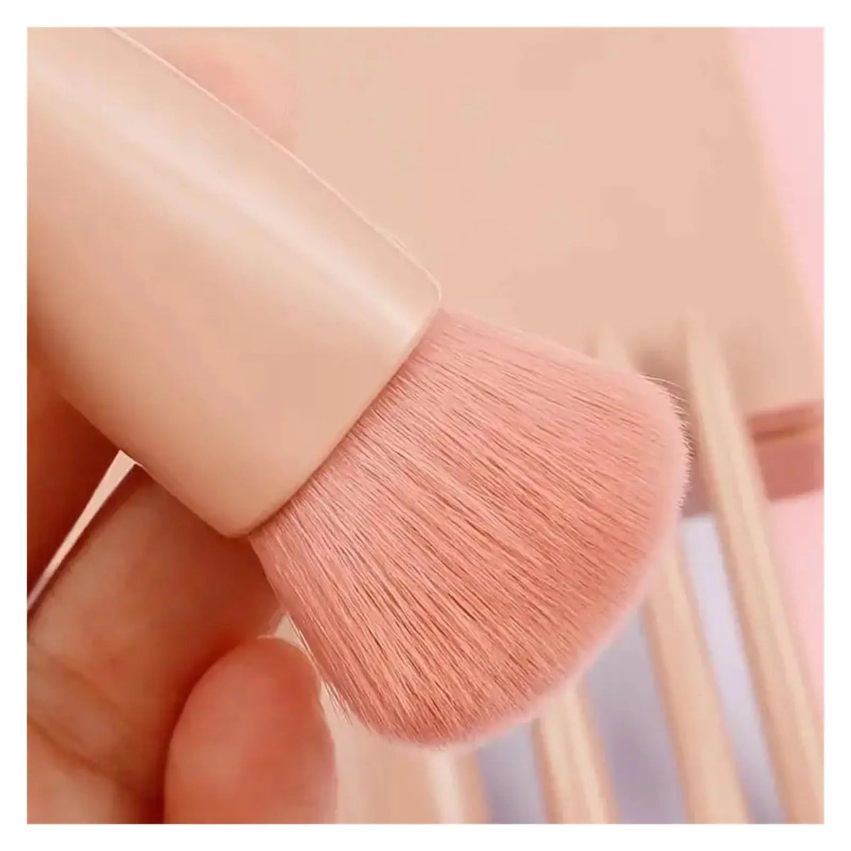 Mini Travel Makeup Brush Set – 5 Pieces, with Case & Mirror
