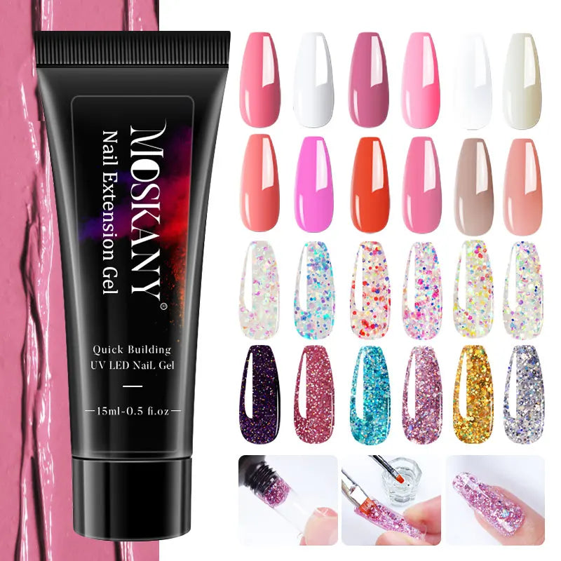Poly Gel Nail Kit – with 6W LED Lamp, Beginner Set