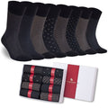 Men's Bamboo Dress Socks Gift Box – 8-Pack, Black, Charcoal & Taupe