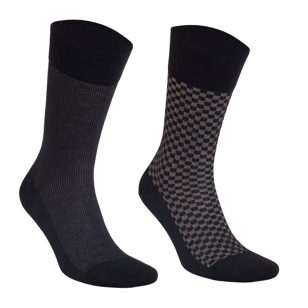 Men's Bamboo Dress Socks Gift Box – 8-Pack, Black, Charcoal & Taupe
