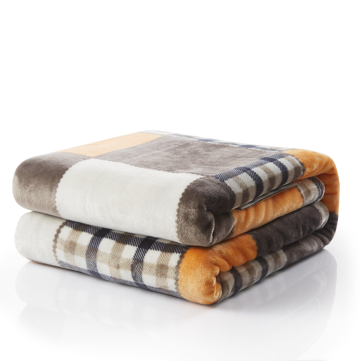 Fall Plaid Patchwork Fleece Throw Blanket – Orange Farmhouse