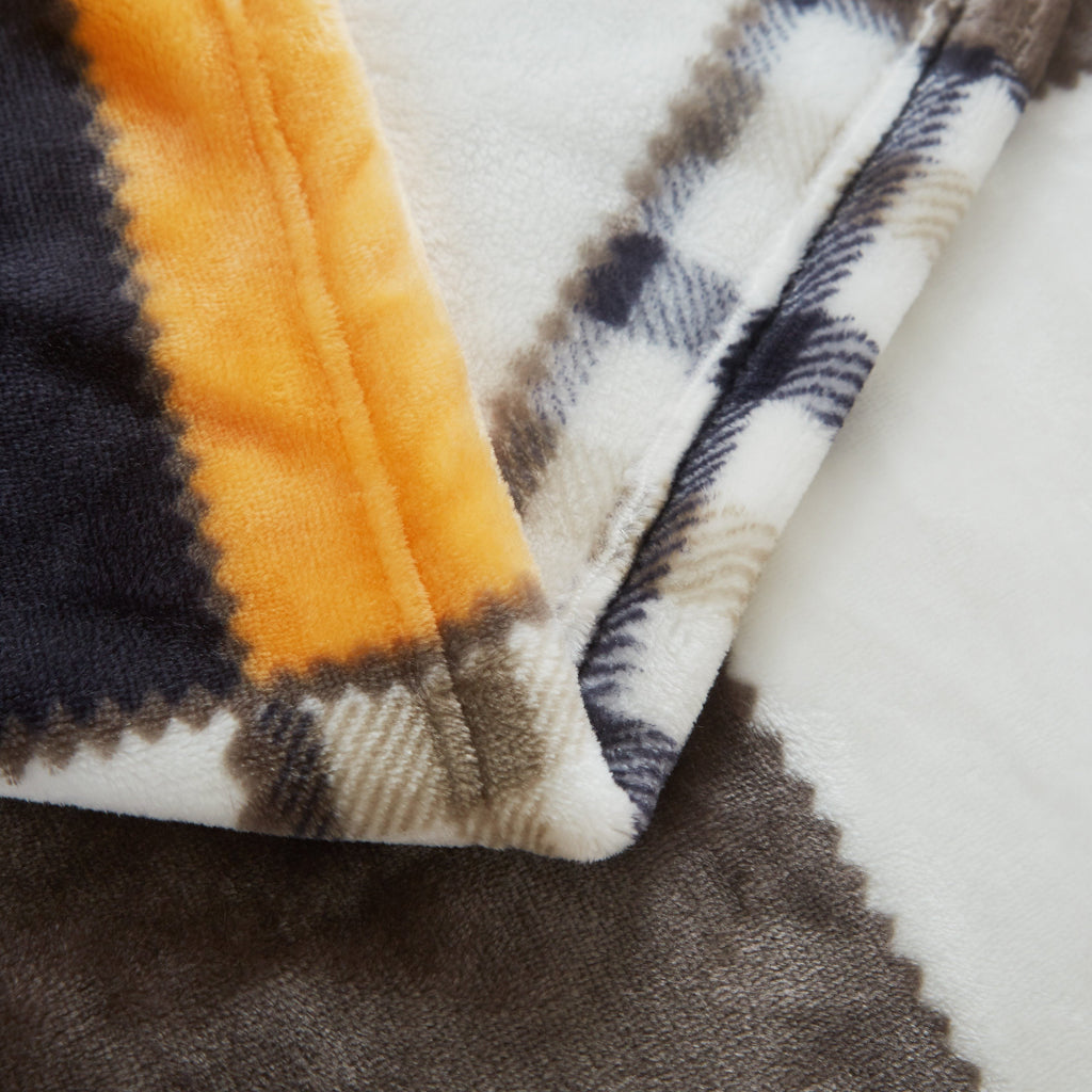 Fall Plaid Patchwork Fleece Throw Blanket – Orange Farmhouse