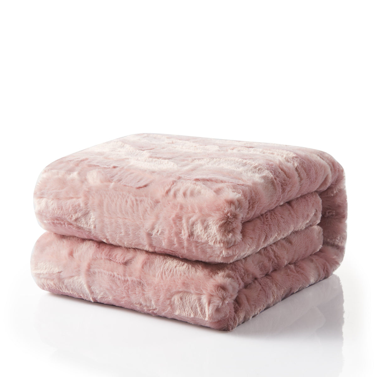 Faux Fur Throw Blanket – Dusty Rose Pink