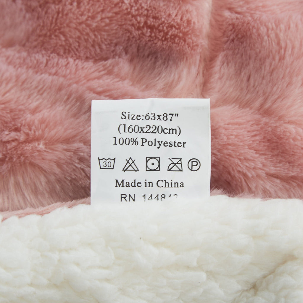 Faux Fur Throw Blanket – Dusty Rose Pink