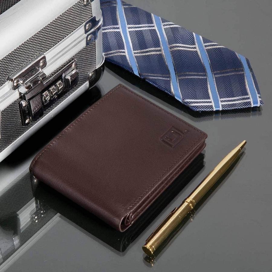 Men's RFID Bifold Wallet – 10 Slots, ID Window