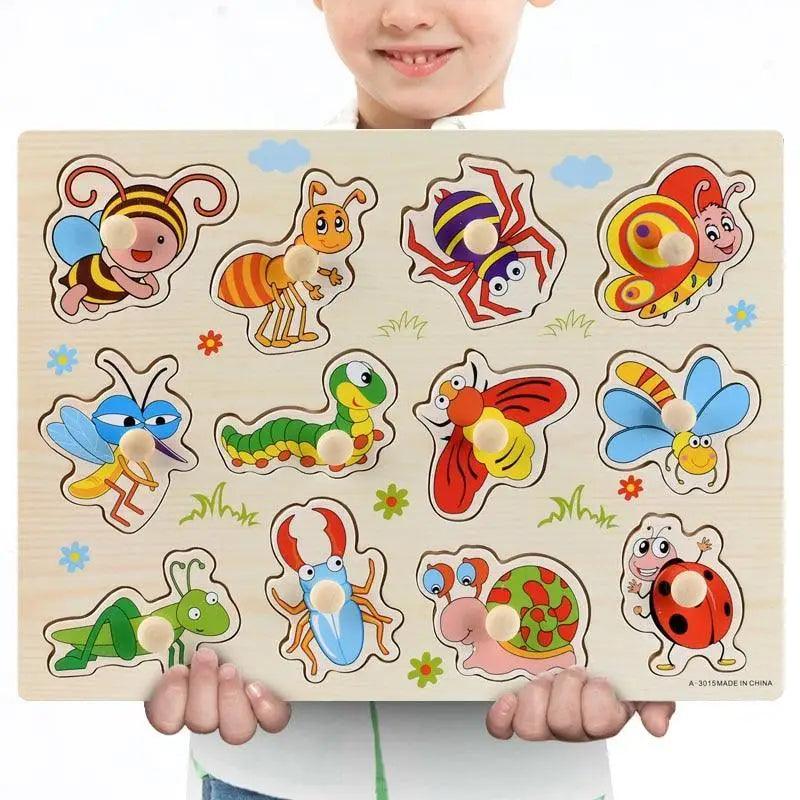 Montessori Wooden Geometry Puzzle – Shape & Color Learning Toy