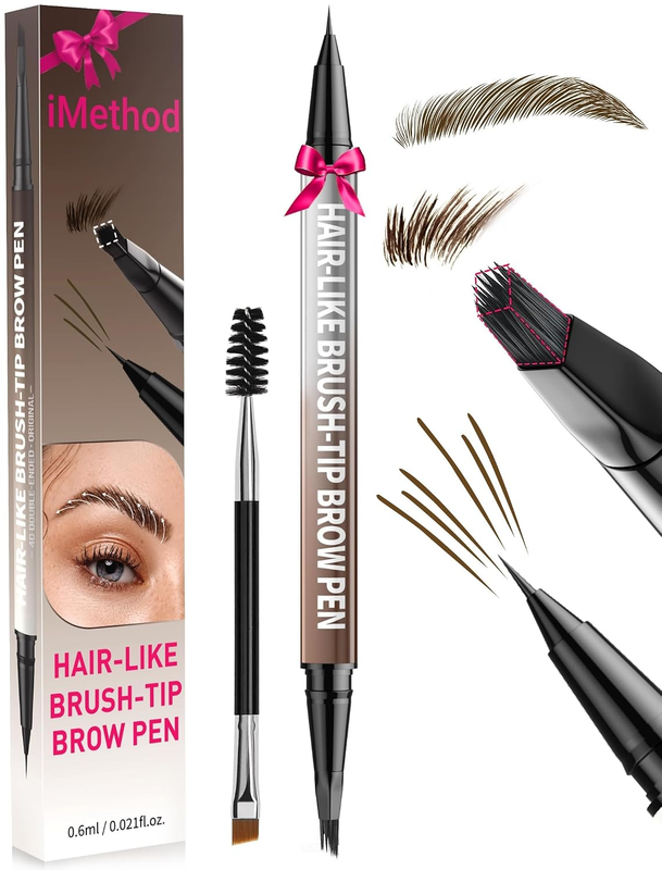Eyebrow Pen - Eyebrow Pencil,2-In-1 Eyeliner Dual-Ended Brush-Tip Microblading 4