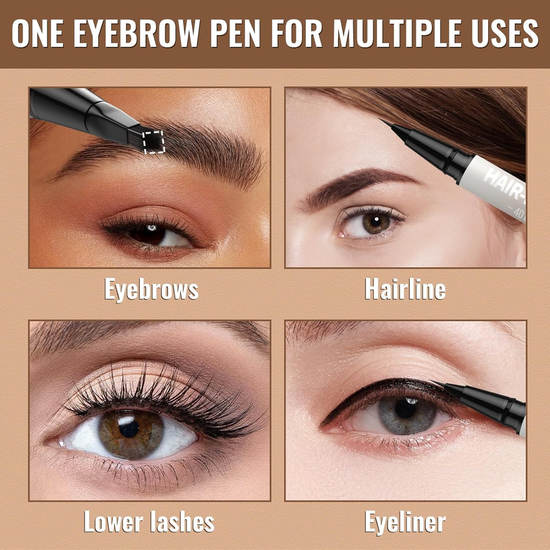 Eyebrow Pen - Eyebrow Pencil,2-In-1 Eyeliner Dual-Ended Brush-Tip Microblading 4