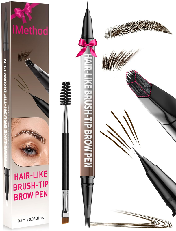 Eyebrow Pen - Eyebrow Pencil,2-In-1 Eyeliner Dual-Ended Brush-Tip Microblading 4