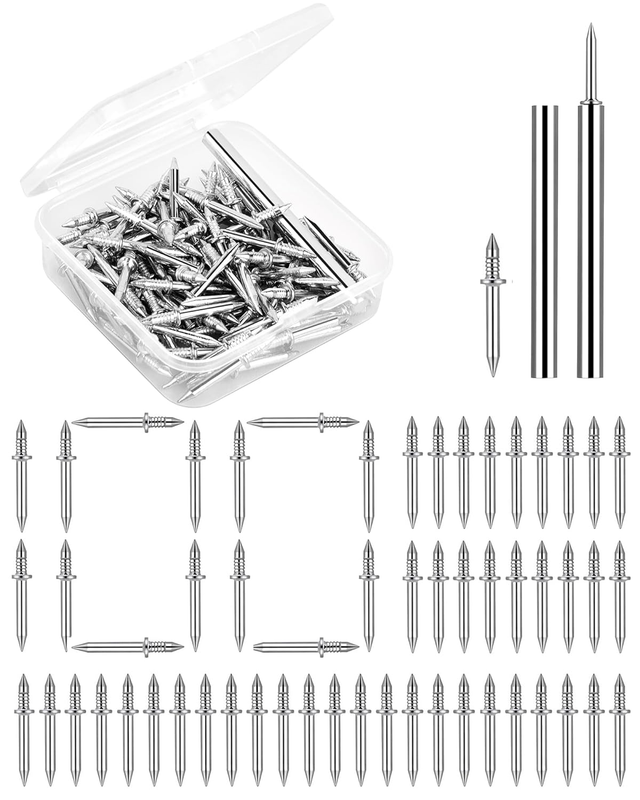 DGCMKJ 100PCS Double Headed Skirting Nails, Skirting Thread Seamless Nail, Non M