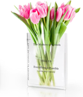 Clear Acrylic Book Vase – "The Mystery of Growth"
