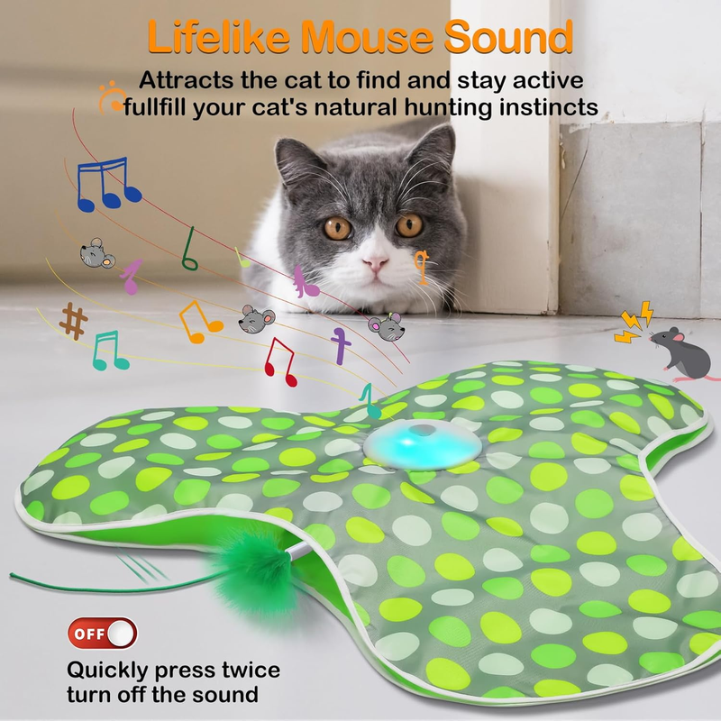 Interactive Hide-and-Seek Cat Toy – Motion-Activated Feather Spinner
