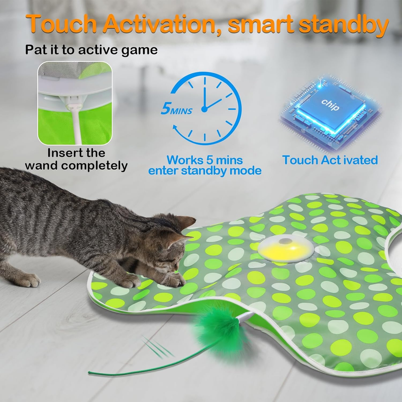 Interactive Hide-and-Seek Cat Toy – Motion-Activated Feather Spinner