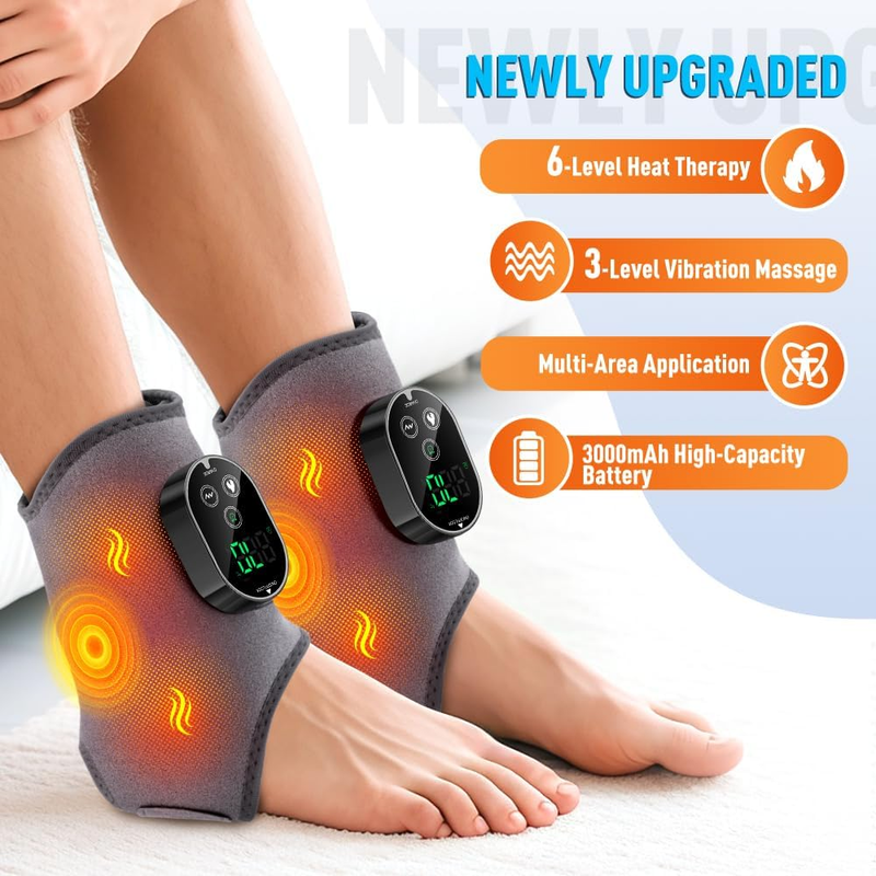 Cordless Heated Ankle & Foot Massager – 2-Pack