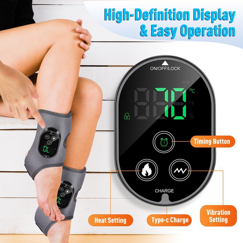 Cordless Heated Ankle & Foot Massager – 2-Pack