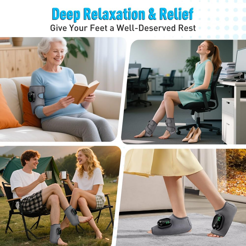 Cordless Heated Ankle & Foot Massager – 2-Pack