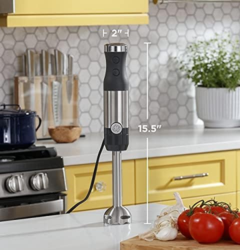 GE 500W Immersion Hand Blender with Attachments – Stainless Steel