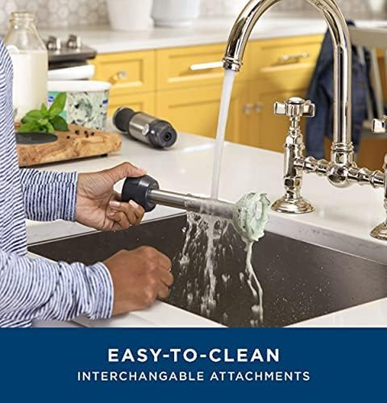 GE 500W Immersion Hand Blender with Attachments – Stainless Steel