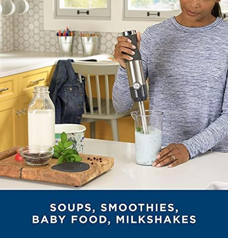 GE 500W Immersion Hand Blender with Attachments – Stainless Steel
