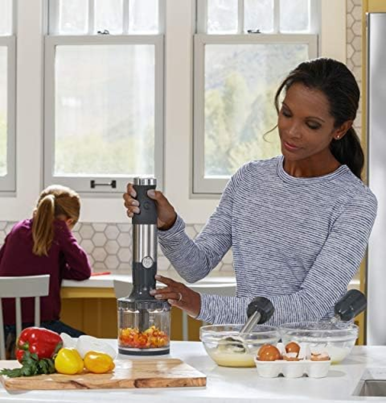 GE 500W Immersion Hand Blender with Attachments – Stainless Steel