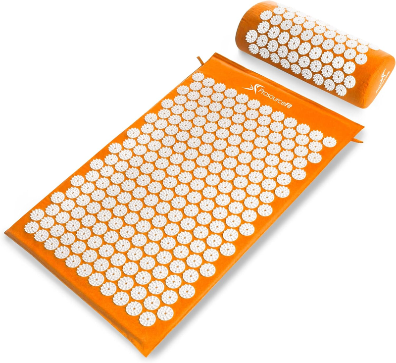 fit Acupressure Mat and Pillow Set for Back/Neck Pain Relief and Muscle Relaxati