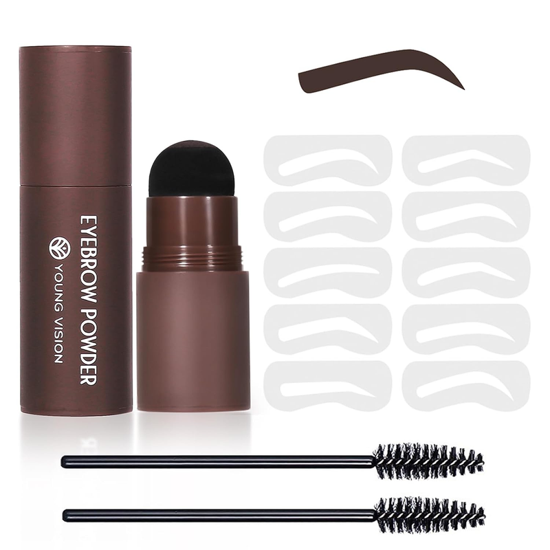Eyebrow Stamp Kit with 10 Eyebrow Stencils and 2 Brushes, 03