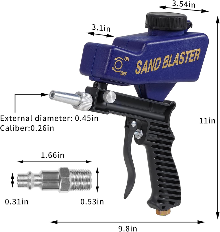 Gravity-Feed Sandblaster Gun for Air Compressors – 70–150 PSI