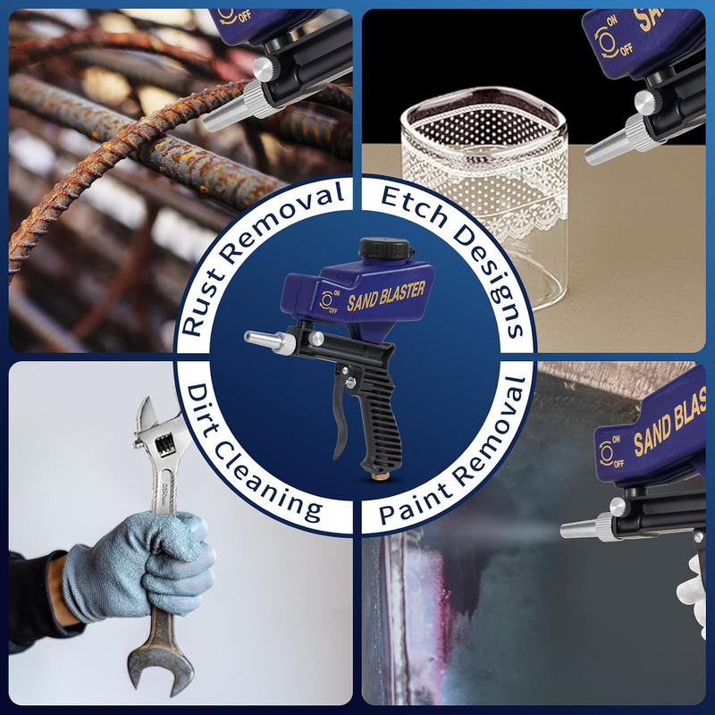 Gravity-Feed Sandblaster Gun for Air Compressors – 70–150 PSI