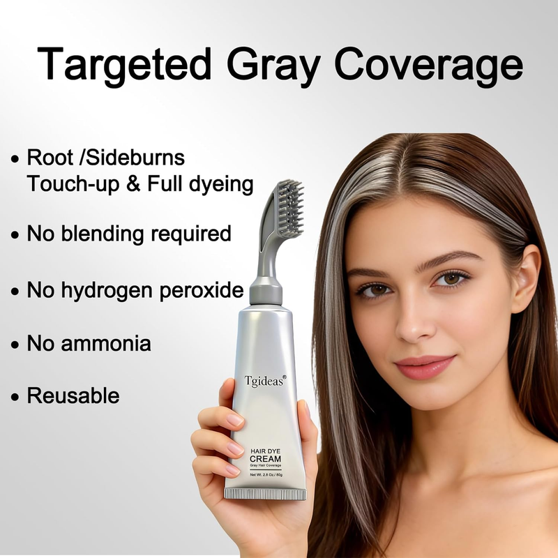 Hair Dye Comb Root Touch Up, Ammonia Free Gray Coverage, Black