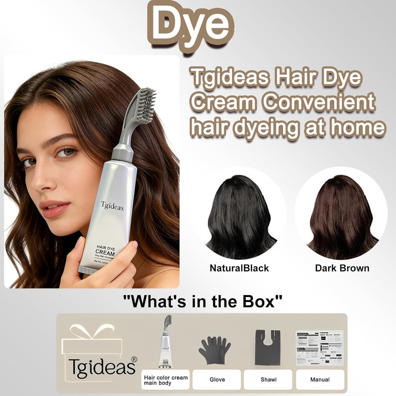 Hair Dye Comb Root Touch Up, Ammonia Free Gray Coverage, Black