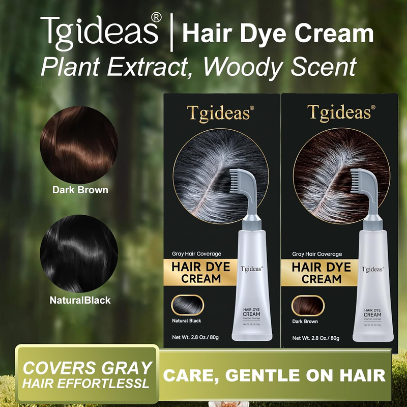 Hair Dye Comb Root Touch Up, Ammonia Free Gray Coverage, Black