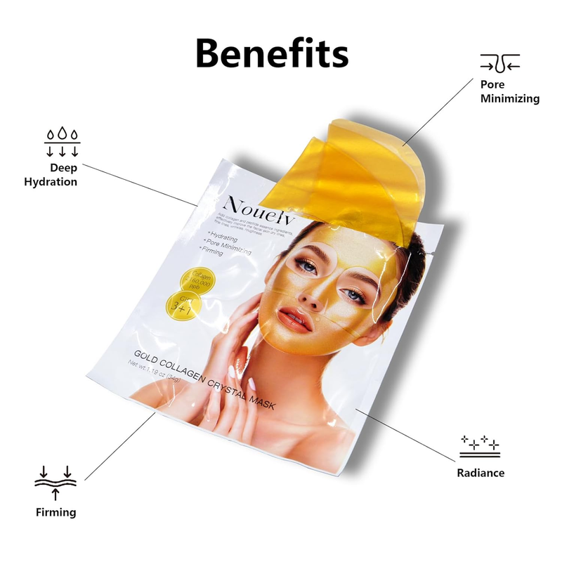 24K Gold Bio Collagen Face Mask, Hydrating Bio Collagen Mask Overnight Collagen