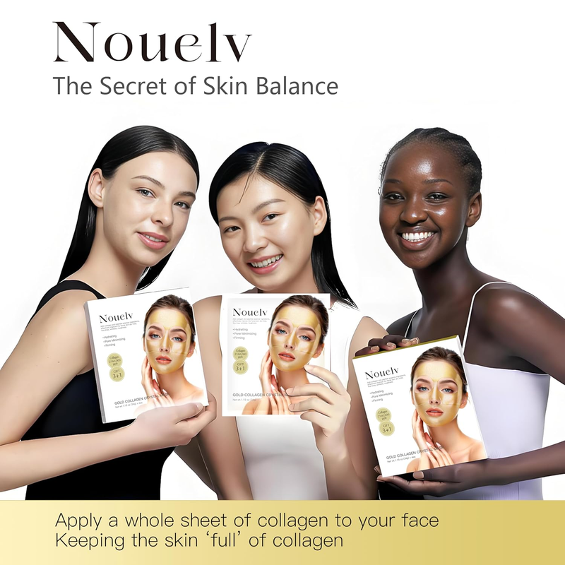 24K Gold Bio Collagen Face Mask, Hydrating Bio Collagen Mask Overnight Collagen