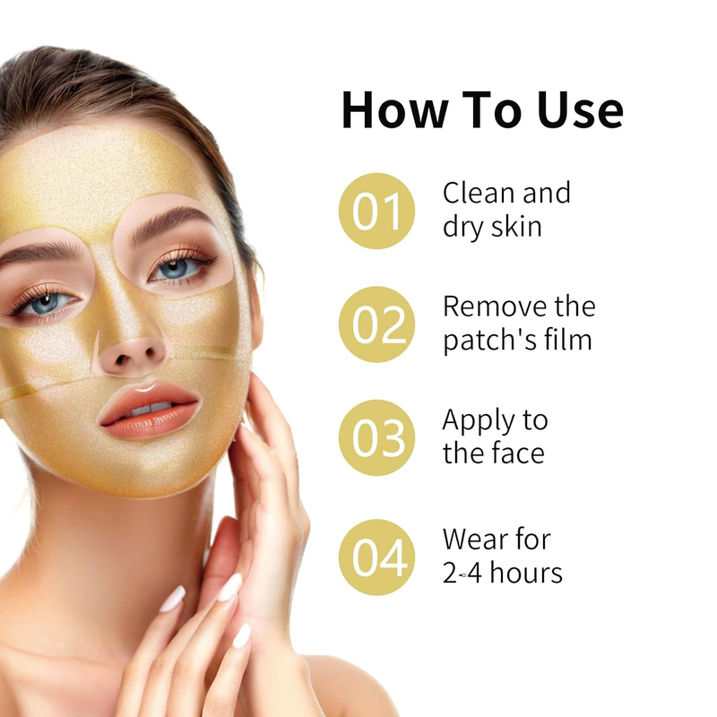 24K Gold Bio Collagen Face Mask, Hydrating Bio Collagen Mask Overnight Collagen