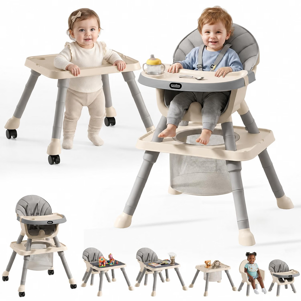 YOKISS Ks-10 9-in-1 Baby High Chair Building Block Table