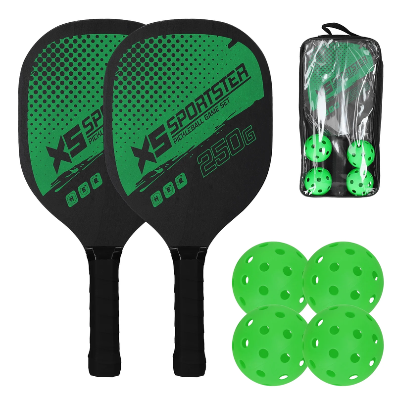 Pickleball Paddle Set – 2 Paddles, 4 Balls & Carry Bag
