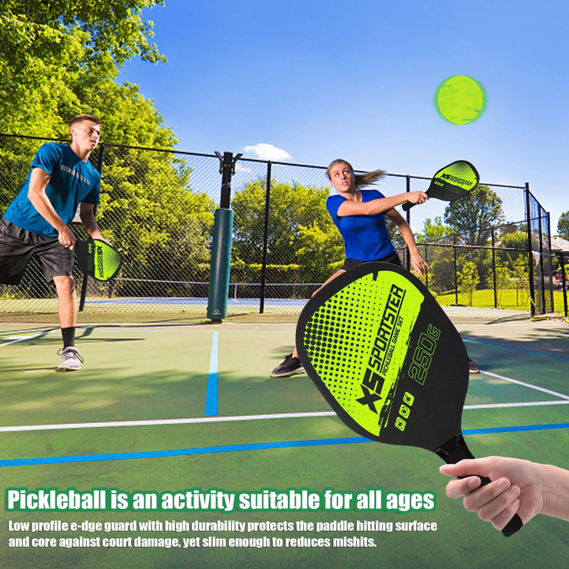 Pickleball Paddle Set – 2 Paddles, 4 Balls & Carry Bag
