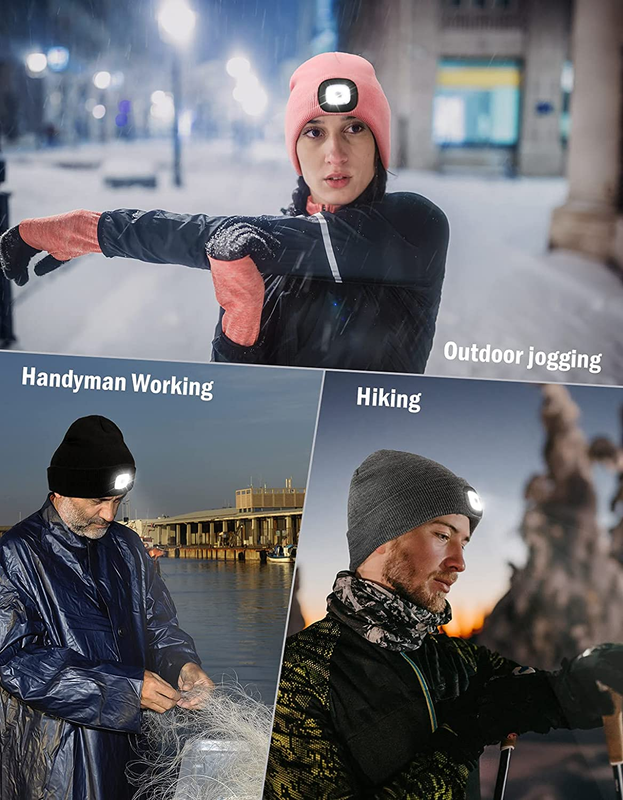 LED Light-Up Beanie – USB Rechargeable, Hands-Free Winter Hat